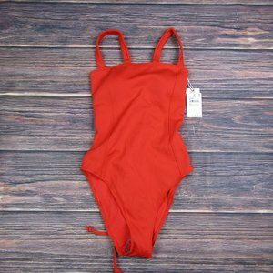 Good American NEW Small Size 1 Red Sculpt Corset One Piece Swimsuit Swim Beach
